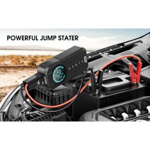Démarreur de Batterie 12V avec Compresseur d'Air Sans Fil – Gonfleur Portable, Power Bank, Lampe LED d'Urgence 1000A