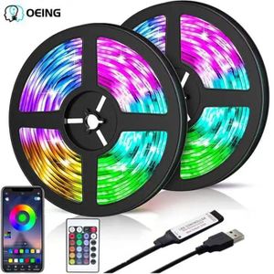 Ruban LED RGB Smart 5M avec Télécommande pour TV, Chambre et Décoration