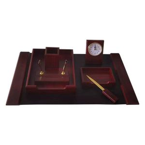Organisateur de Bureau en Bois avec Horloge Intégrée – Parfait Cadeau
