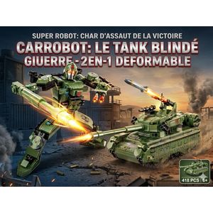 Constructeur 2 en 1 Tank Transformable en Robot – 418 Pièces Super Robot  Jeu de Construction Créatif pour Enfants, Bloc de Construction Éducatif et Amusant