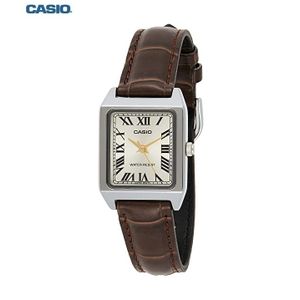 Casio Montre a bracelet cuir rectangulaire femme cadran doré romain-Ltp-v007l-9budf