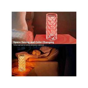 Lampes de table en cristal, 16 couleurs à commande tactile, lampes de table de chevet, lumière ambiante rose, lampe de bureau décorative à intensité variable pour chambre à coucher, salon, décoration de bar.