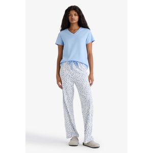 Defacto طقم بيجامة تي شيرت وبنطلون بنقوش Fall in Love