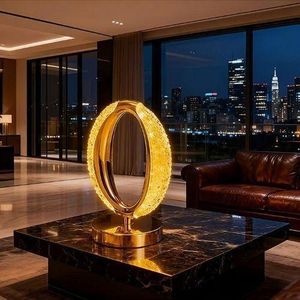 Cristal Lampe LED Tactile Rechargeable avec Abat-Jour