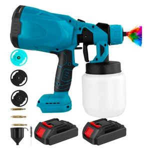 Pistolet à peinture électrique sans fil 1800 ml haute puissance Hvlp pour peinture, Avec 2 Batteries 48 Volt