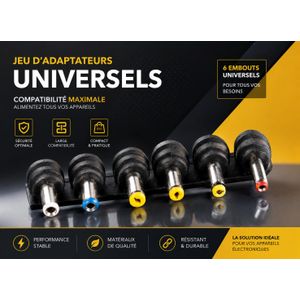 Adaptateur universel DC pour chargeur d'ordinateur portable,6 pièces/ensemble