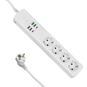 Power Hub Ultimate Multiprise 4.2A avec 4 Prises 4 Ports USB et 2 Ports Type C