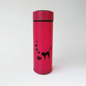 Bouteille en verre avec motif chat