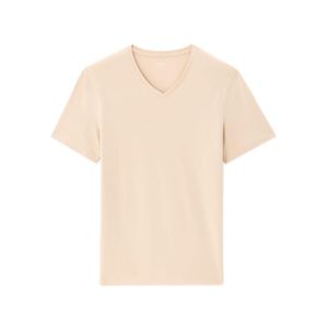 Celio T-shirt slim col V en coton stretch - BEIGE CLAY