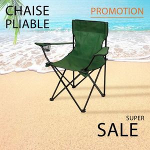‏كرسي بذراعين للتخييم الأخضر والشاطئ مع حامل أكواب‏