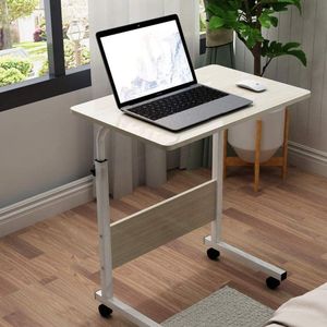 Table d'Ordinateur Portable Roulante et Ajustable en Hauteur - Bureau Mobile Informatique Ergonomique avec Roulettes