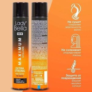 Lady Bella Spray capillaire professionnel à tenue forte et extra 400ml