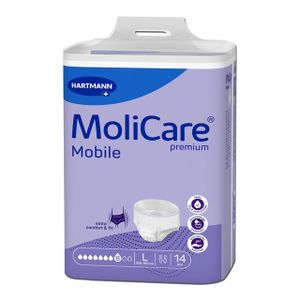 Hartmann Pack : Molicare Mobile Super Slip Absorbant 8G Size L Nuit + Lingettes Gifrer Offerte
