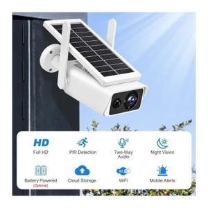 Caméra Solaire 4MP Wifi Extérieur avec Vision Nocturne et Détection PIR