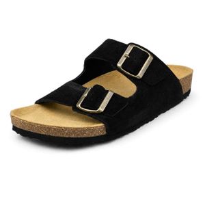 Tifano Sandales confort pour hommes S030-1 noir daim