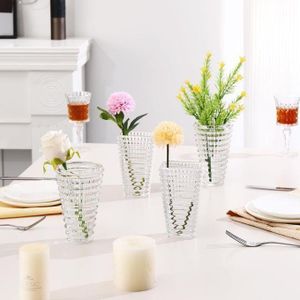 Vase en Verre Transparent Texturé – Collection M&M Home
