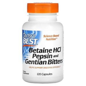 Doctor's BEST Bétaïne HCL, Pepsine et amers de gentiane, 120 capsules