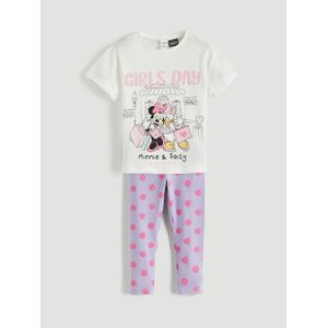 Lc Waikiki Minnie Mouse Printed Girl's T-Shirt And Leggings
