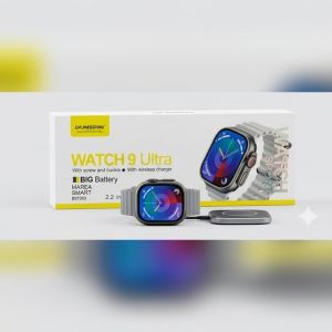 DUNSPIN Watch 9 Ultra - Smartwatch Sport avec Écran AMOLED 2.2" - Chargement Sans Fil - Batterie Longue Durée - Gris