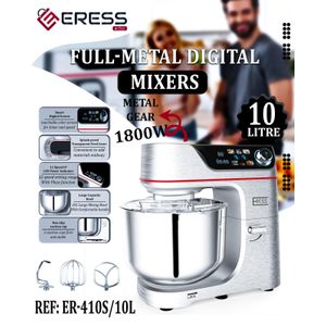 ERESS  Pétrin robot metal 10L acier inoxydable + ecran tactil - 1800W - 12 Vitesses