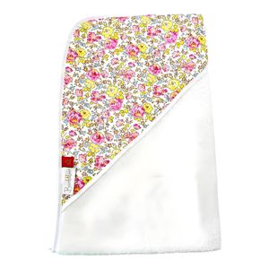 Bambidou Cape de Bain à Capuche - Motif Liberty Rose Fleuri - Bébé Enfant - Douceur Absorbante