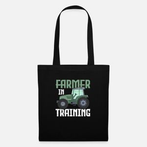 Agriculteur en formation Élevage Élevage Bovins de ferme- , حقيبة تسوق قماشية 35 × 40 سم - حقيبة اليد