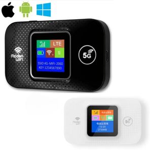 Routeur Wi-Fi mobile 5G portable, hotspot sans fil haute vitesse avec écran d'affichage, idéal pour connexion internet nomade.