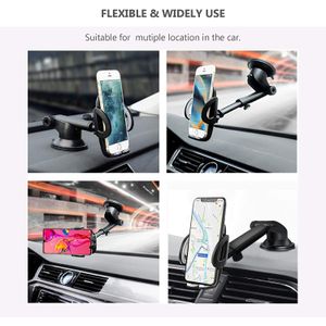 Support Voiture Smartphone Tableau de Bord Pare-Brise Rotatif à 360° XO  Noir