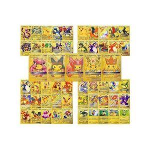 Pokemon 55 PCS GX Rare Golden Cards V Series Cards Vmax et Common / Rare Mystery Cards