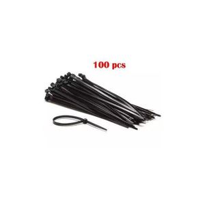 Pack de 100 colliers de serrage nylon 2,5x200mm, autobloquants.