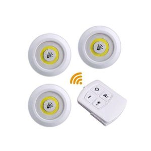 Genebre Ensemble de 3 spots LED sans fil avec télécommande et luminosité réglable.