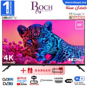Roch تلفزيون ذكي 55 بوصة موديل 2025 - Crystal UHD U8000F 4K - HDR10 PRO - Tizen™