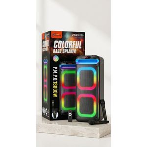 SinG-e Haut-Parleur Puissant avec Deux Micros ZQS10220  P.MP.O 18000W
