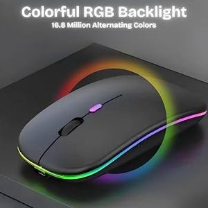 Souris Sans Fil Slim avec Éclairage LED RGB – Design Moderne et Élégant