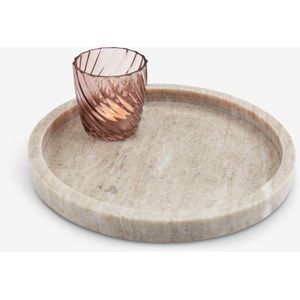 Plateau Décoratif Rond en Marbre Ø25cm Élégant et Naturel pour Bougies Bijoux Cosmétiques Déco Intérieure