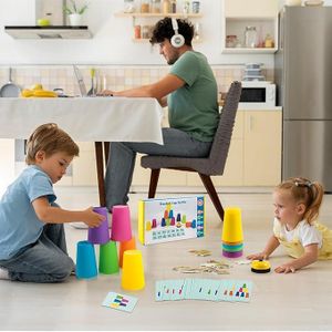 Jeu de gobelets de vitesse à empiler (Speed Stacking) – Jeu d'adresse pour enfants et adultes,  Jeu de lancer et d'empilage, idéal pour développer la vitesse, la coordination et la concentration. Parfait pour les fêtes et les activités ludiques.