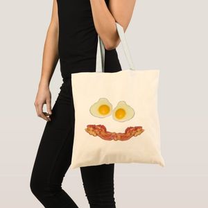 Tote Bag Breakfast Happy Face Unique, haute qualité