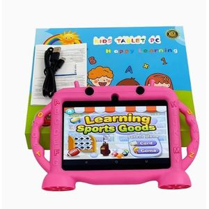 Tablette pour Enfants 7 Pouces Écran HD Coque Double Oreille, Système Android, Logiciel Éducatif, 2 Go de RAM + 32 Go de ROM