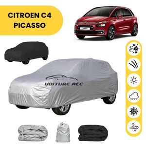 Bâche voiture imperméable double face – Protection complète contre pluie, soleil et poussière + sac offert ( CITROEN C4 PICASSO )