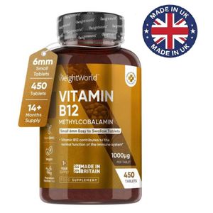 WeightWorld Vitamine B12 1000 µg 450 comprimés" For Energy & Inner Defence" made in UK