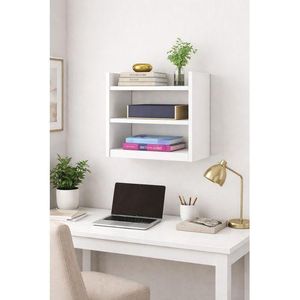Étagère murale 3 niveaux Blanc 50 x 40 x 20 cm – Design moderne pour bureau élégant