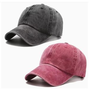 2 casquettes de baseball vintage délavées et vieillies pour hommes et femmes, légères avec fermeture auto-agrippante, style rétro japonais uni pour sports de plein air, fêtes, Mardi Gras, événements - Décontracté