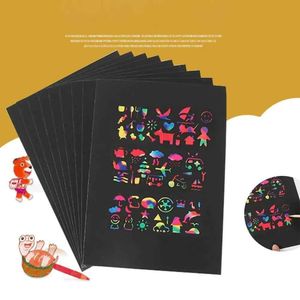Lot de 50 Feuilles à Gratter Arc-en-Ciel - Cahier de Dessin Magique pour Enfants - Idée Cadeau Créatif - Style Doodle Scratch Art