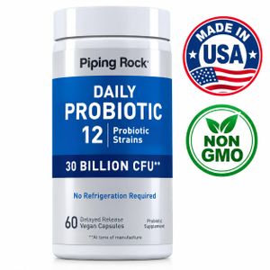 Piping Rock Daily Probiotic 30 Milliards UFC – 12 Souches – 60 Capsules Végétales