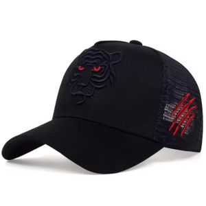 Casquettes de baseball unisexes brodées en forme de tête de tigre, chapeaux d'extérieur décontractés et réglables, chapeau de protection solaire pour le printemps et l'automne