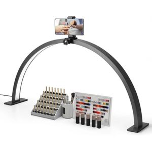 Lampe de Table à ongles demi-lune professionnelle avec Support Téléphone pour Salon de Beauté