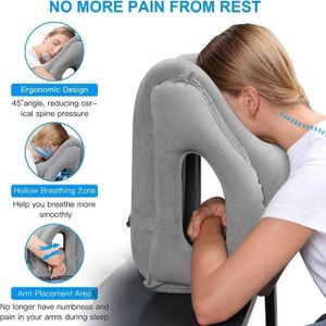 Oreiller de Voyage Gonflable Multifonction – Coussin de Cou Portable pour Avion, Voiture, Bureau et Sieste Confortable