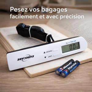 Pèse-bagages numérique portable capacité de 50 kg doté d'un écran LCD et d'une sangle réglable pour peser les sacs de voyage 16x3.2x3.2cm couleur aléatoire