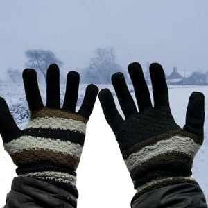 Gants d'hiver pour homme Gants en tricot chauds doublés en polaire Gants en  cachemire pour temps froid (noir) 