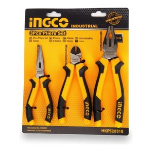 Ingco Set De 3 Pinces Industrielles - Outils Polyvalents Pour Bricolage Et Travaux Manuels
